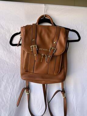 Steve Madden Btrini Cognac Pebbled Leather Mini Backpack Purse